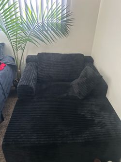 Boneless Corduroy Couch (Black)