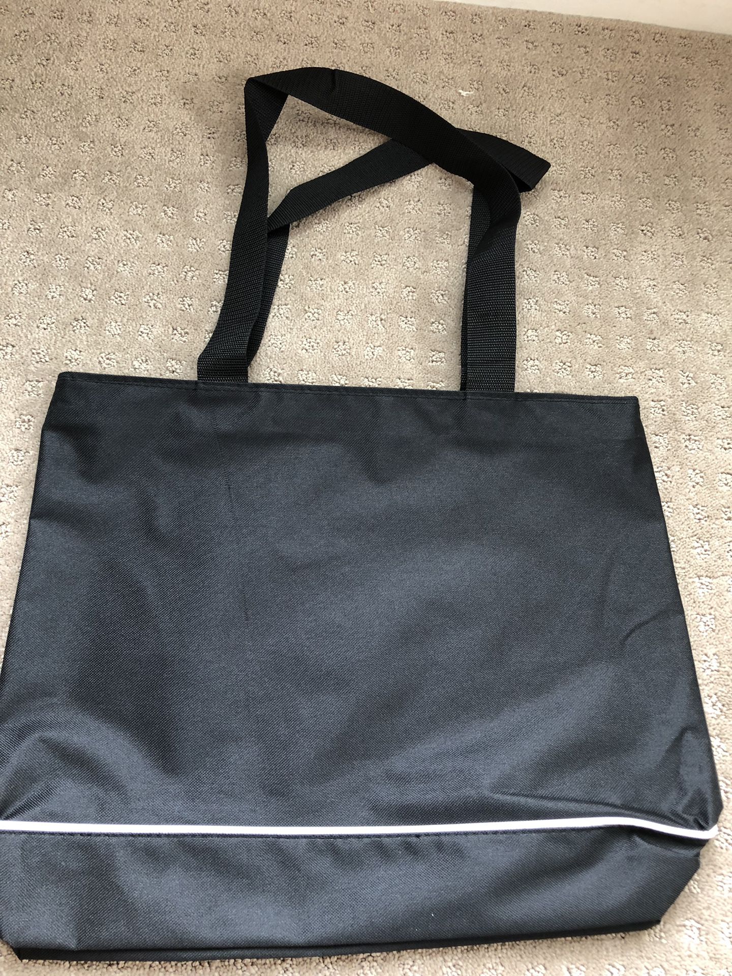 Black Shoulder Tote Bag with Zipper