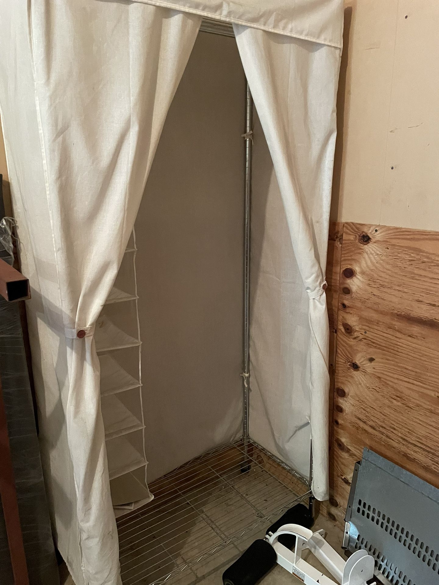Garment Rack - Wire Rack With Cover - Extra Shoe Cubby Free