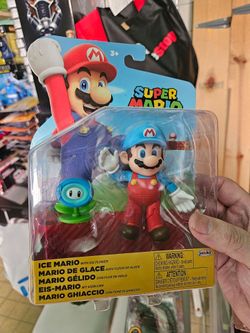 Super Mario Ice Mario Figure with Ice Flower