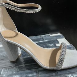 INC SILVER GLITTER SANDALS