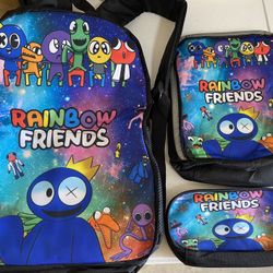 Rainbow Friends Backpack +lunch Box+pencil Case 