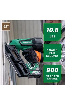 Metabo HPT MultiVolt 18-Volt 3-1/2-Inch 21° Cordless Strip Framing Nailer Kit (Model NR1890DRA)