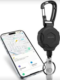 Key Finder with Retractable Keychain,Bluetooth Trackers Pair with Apple Find My(iOS only