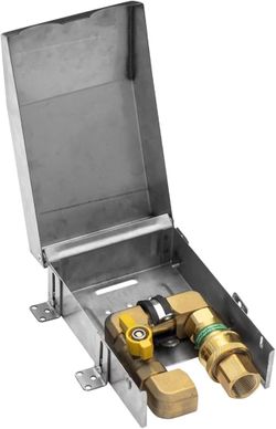 BBQ Gas Outlet, 3/4" NPT Inlet, 3/4" Quick Disconnect Outlet with Stainless Steel Cover for Connecting Gas Hose and Gas 0.75inch