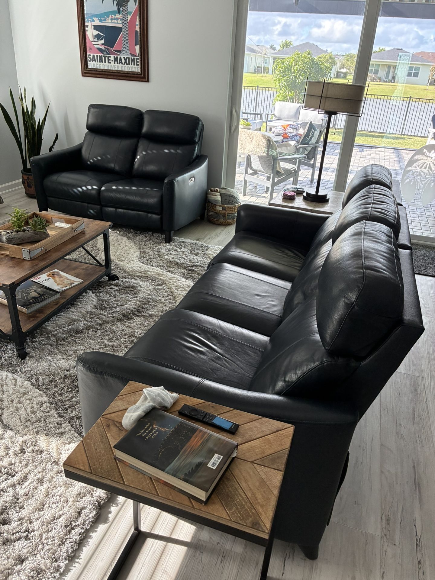Leather Power Reclining Sofa & Loveseat