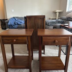 2 Wood Nightstands For Sale 