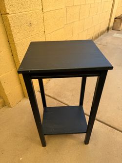 dark blue wooden table 16x14x29