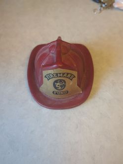 vintage cast iron fireman's hat