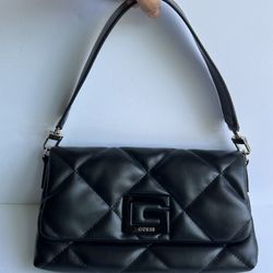 Guess black shoulder bag with crossbody attachment
