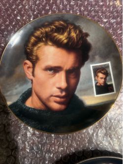 James Dean collectors plate and stamps