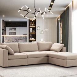 Arny Sand Large Modern Reversible Sectional /couch /Living room set
