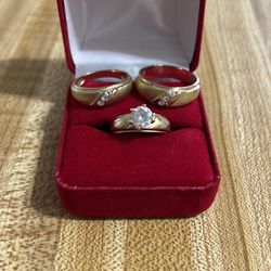 wedding rings 14k woman’s size is 7 and men’s size is 8