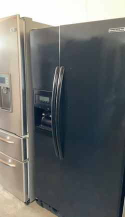 Kitchen Aid Side-by-Side Black Fridge
