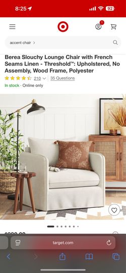 Lounge Chair with French Seams Linen - Threshold