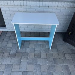Blue And White Compact Desk 