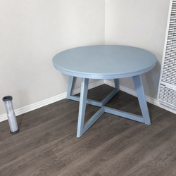 Solid Wood Round Dining Table + 4 Chairs – All Wood Set