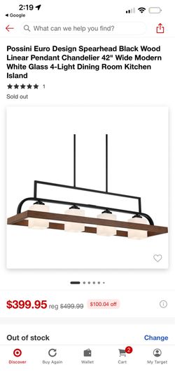 Chandelier black metal/wood