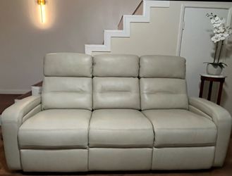 Leather living room electric reclining sofas