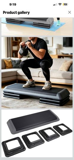 ZENY 43'' Exercise Aerobic Step Platform, Adjustable Fitness Stepper with 4 Stackable Risers, Aerobics Stepper Workout Stepper for Home Gym Cardio Str