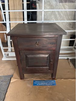 Dark walnut Nightstand / side end table
