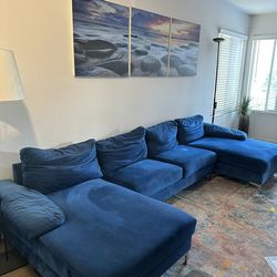 Marshburn 130.5" Velvet Symmetrical Large Sectional by Mercury Row®