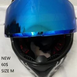 Bike Helmet Blue Visor Tinted Visor Size M New 