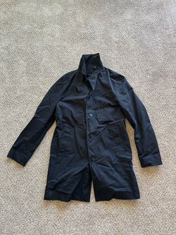 H&M Women’s Black Trench Coat Mid-Length Button Front Lined Stand-Up Collar 34R