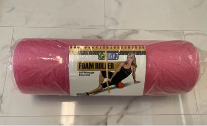 NEW- Pink Foam roller with exercise book