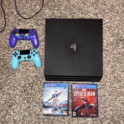 PS4 With Controllers And Games