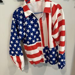 Vintage USA Olympics American flag zip-up jacket medium possible Halloween costume  retro bomber coat Excellent condition 