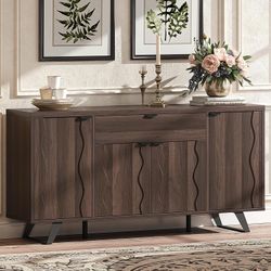 Dark Walnut Storage Cabinet Entryway Living Room