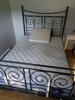 Full ikea bed frame and Serta mattress