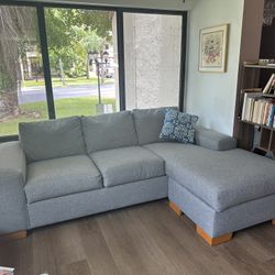 2 Grey Sofas/one Sectional With Pull Out Bed 