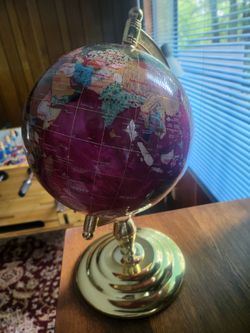 Gemstone inlaid globe