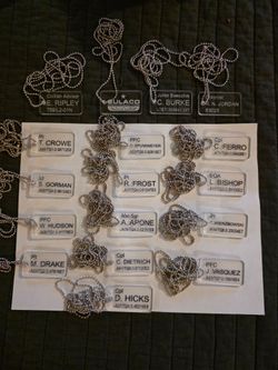 Set of 17 Acrylic Dog Tags for the crew of the USS SULACO From the movie Aliens (1986)