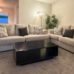L-Shaped Sectional Sofa + Coffee Table Set