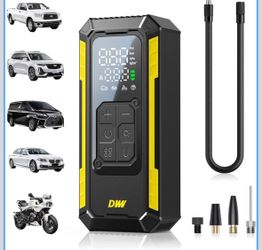 Tire Inflator Portable Air Compressor, 150 PSI Portable Tire Inflator for Car with Digital Gauge, Air Pump for Inflatables with LED & Auto Shut-Off, I