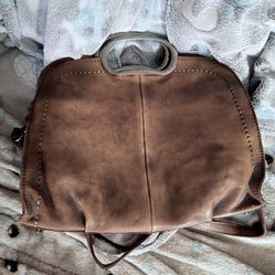 Vintage Italy: VEGETABLE TANNED FULL GRAIN LEATHER SATCHEL DESIGNER HANDBAG WF51