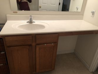 Vanity and top 60” and mirror $150