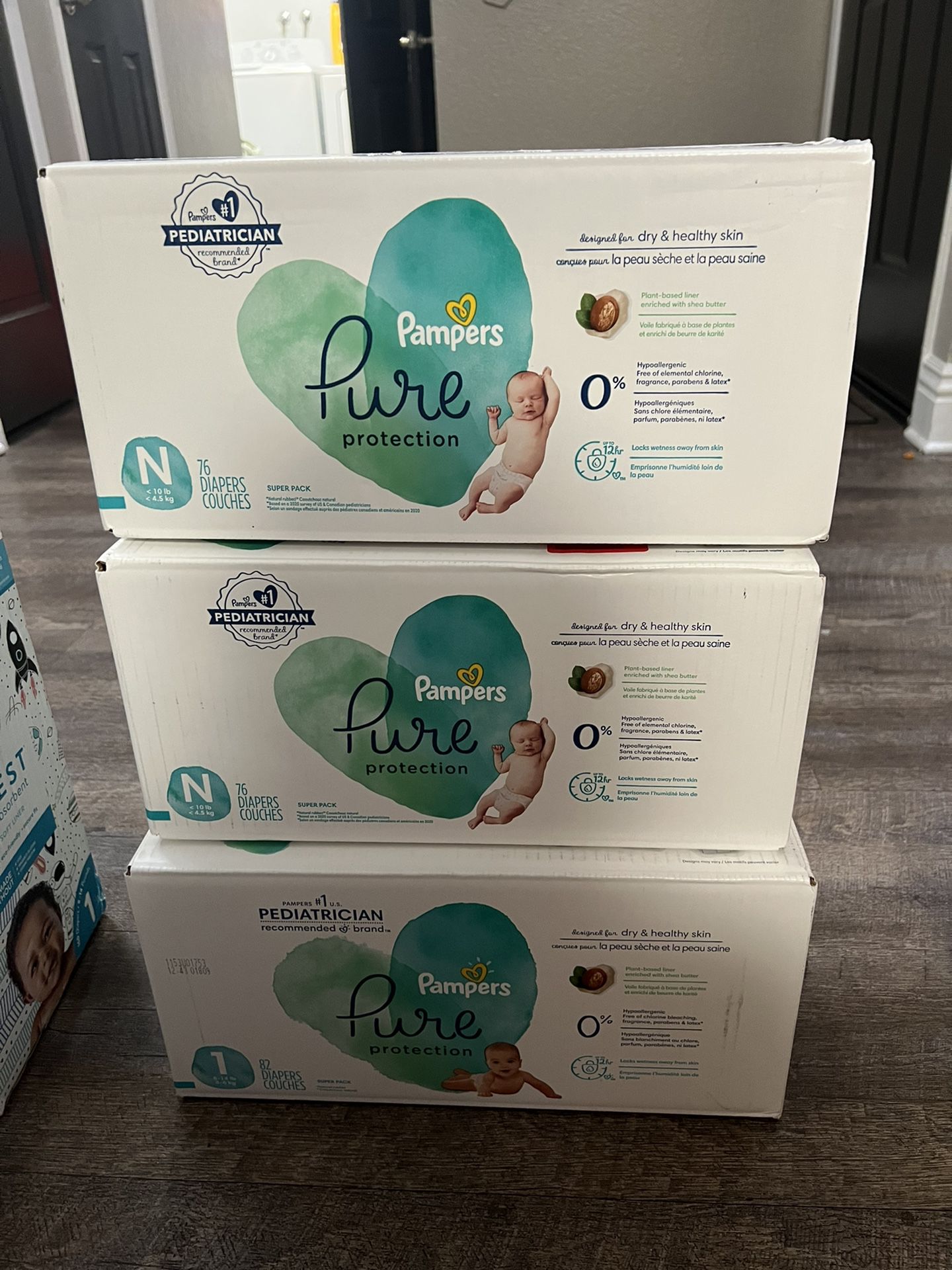 Pampers Pure Protection Diapers Size N and 1