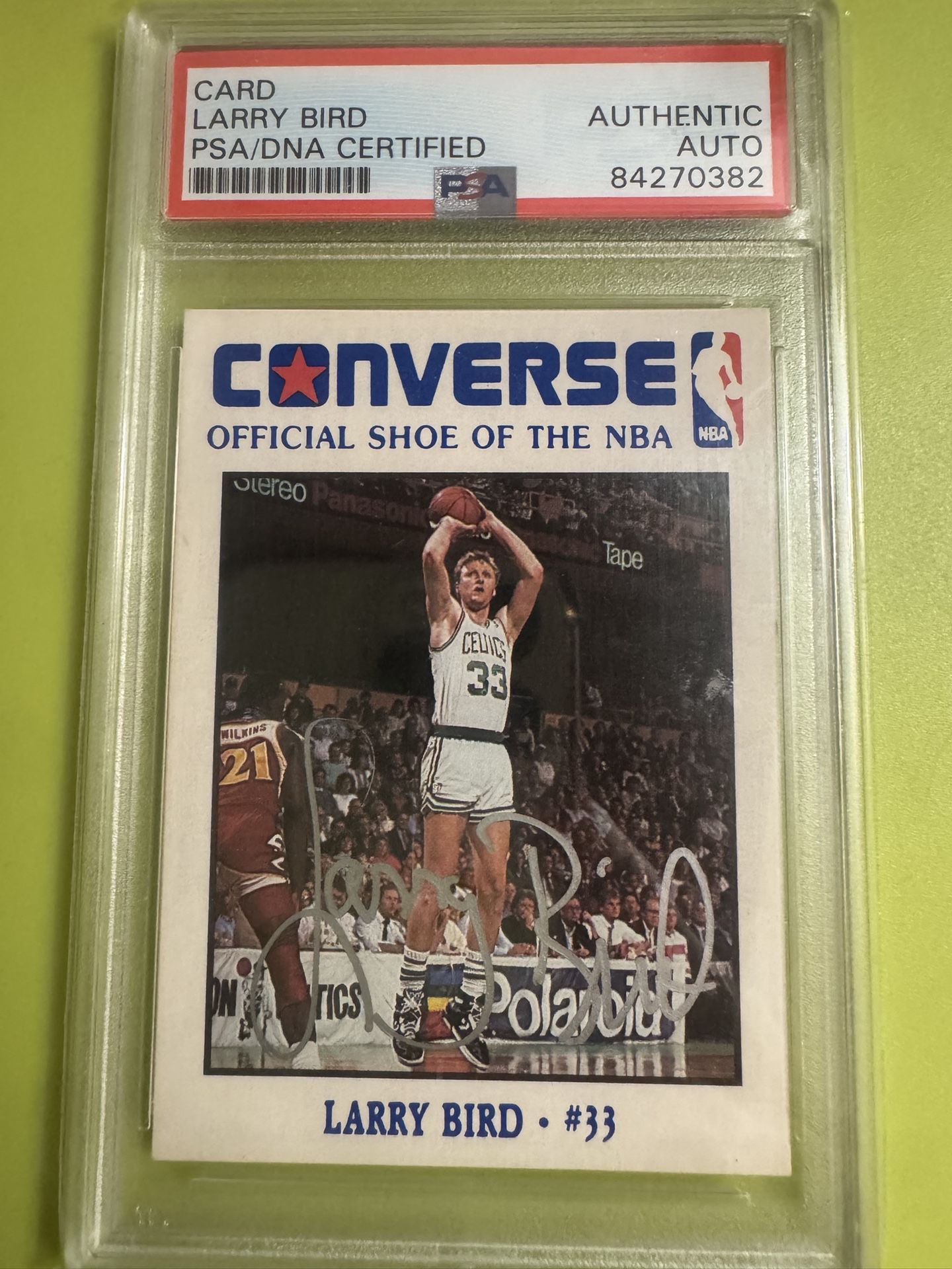 Larry Bird PSA Authentic Auto Converse Card