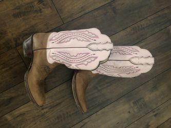 Justin Leather pink/brown Cowboy Boots
