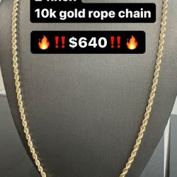10k Gold Rope Chain 