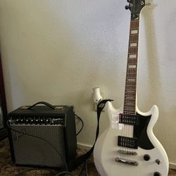 gio ibanez electric guitar and fender 20amp