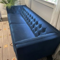 Blue Velvet Couch 