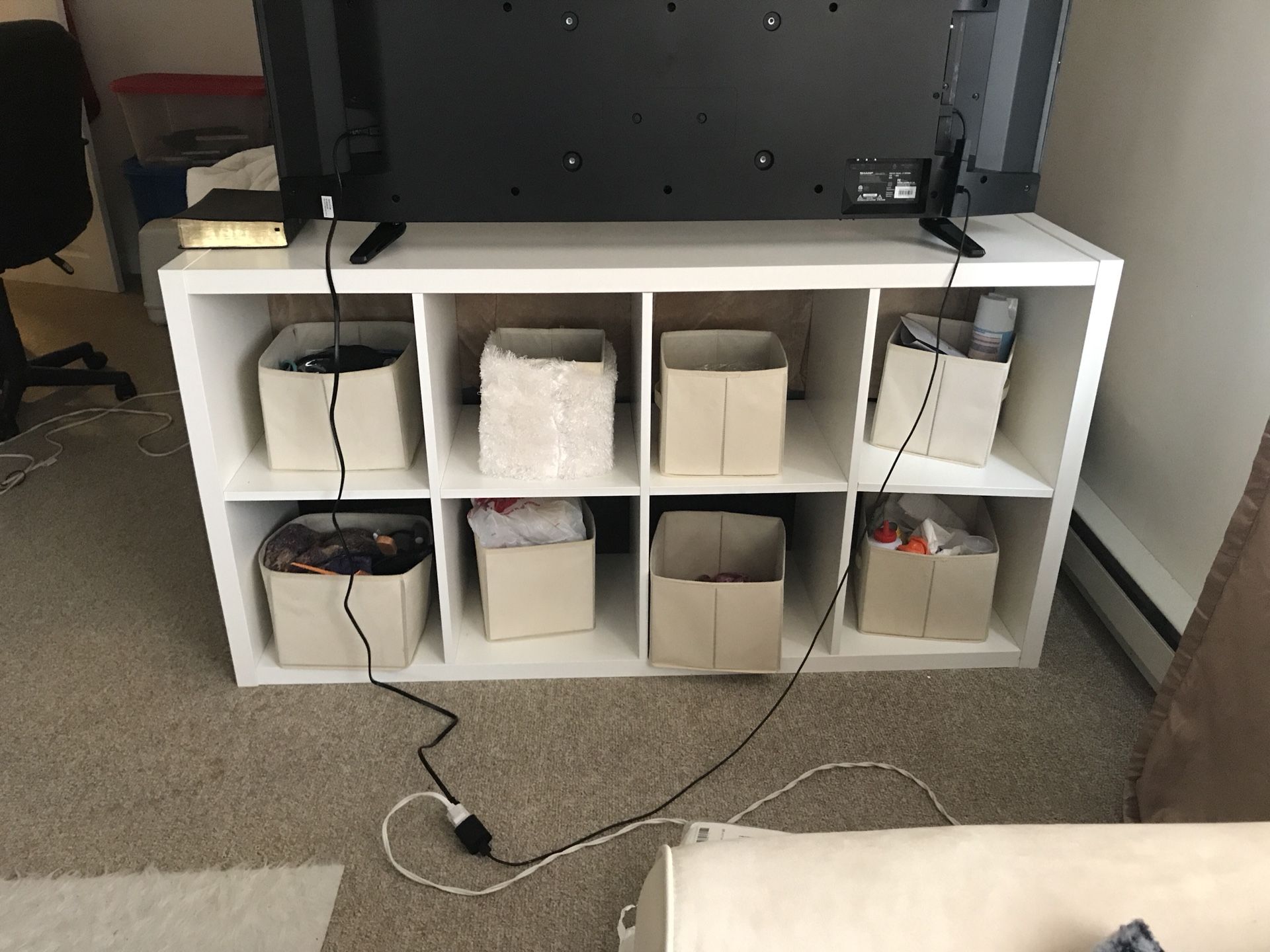 White Ikea KALLAX Cubby Shelf