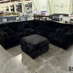 New Black Sectional 