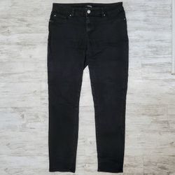 Refuge Black Denim Jeans Straight Leg Mid-Rise Dark Wash Womens Pants size 14
