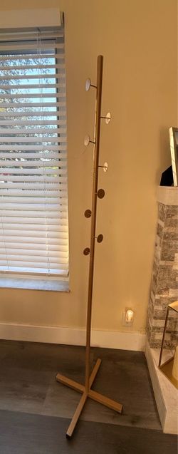 Modern Gold Coat Rack – 6 Feet Tall